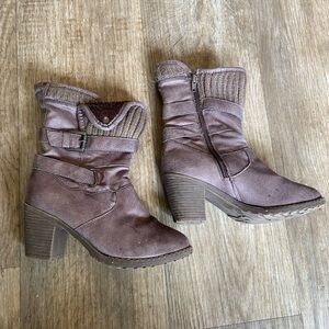 Muk Luks Taupe Heeled Boots